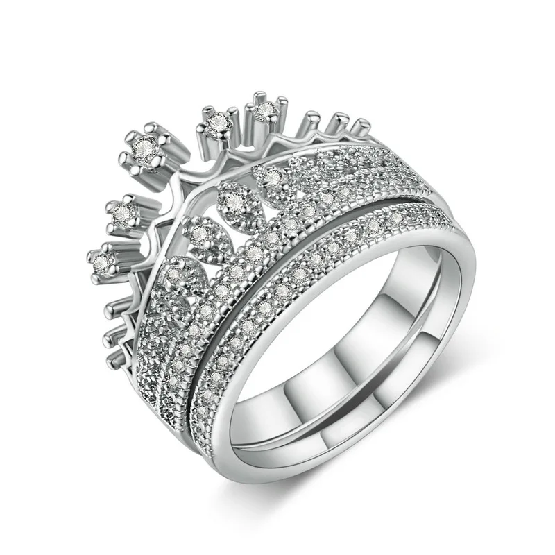 2 шт./компл. корона дизайн пары кольцо тонкая медь Bague благородный подарок модные