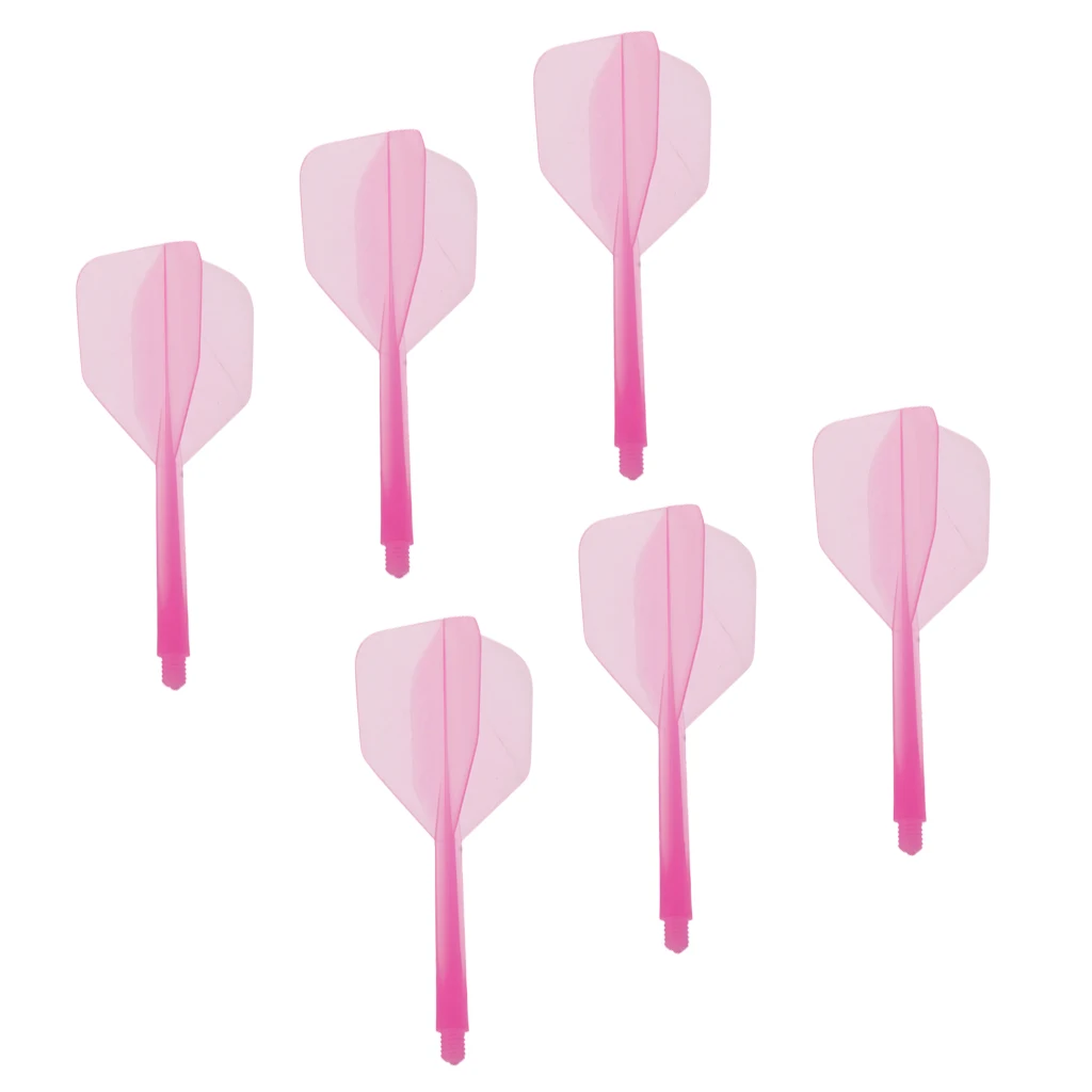 Set of 6 2BA Thread Dart Shafts with Transparent Dart Flights MultiColor Dart Shafts and Dart Flights Flights Dart Accessories 