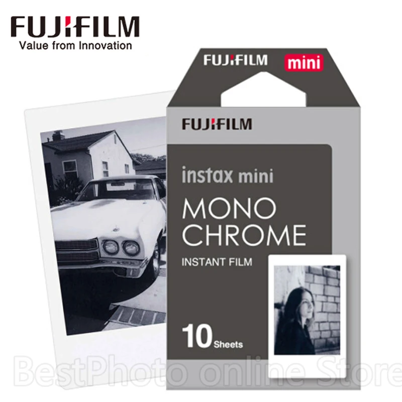 10 Простыни Детские Fuji Плёнки Fuji Instax Mini черный и белый монохромный Плёнки для Фотоаппарат моментальной печати мини 8 70 7 s 25 50 90 SP1 photo paper