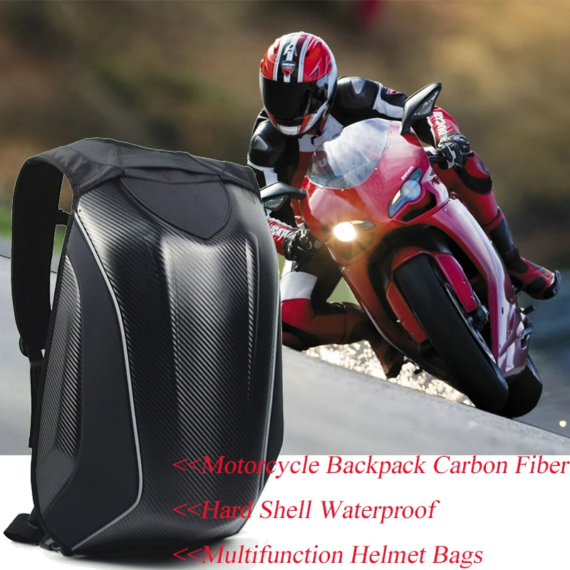 

MOTO GP Motorcycle Backpack Motorbike Helmet Bag Carbon Fiber Motor Tool Tank Bags Luggage Waterproof Top Case Travel Rain Cover