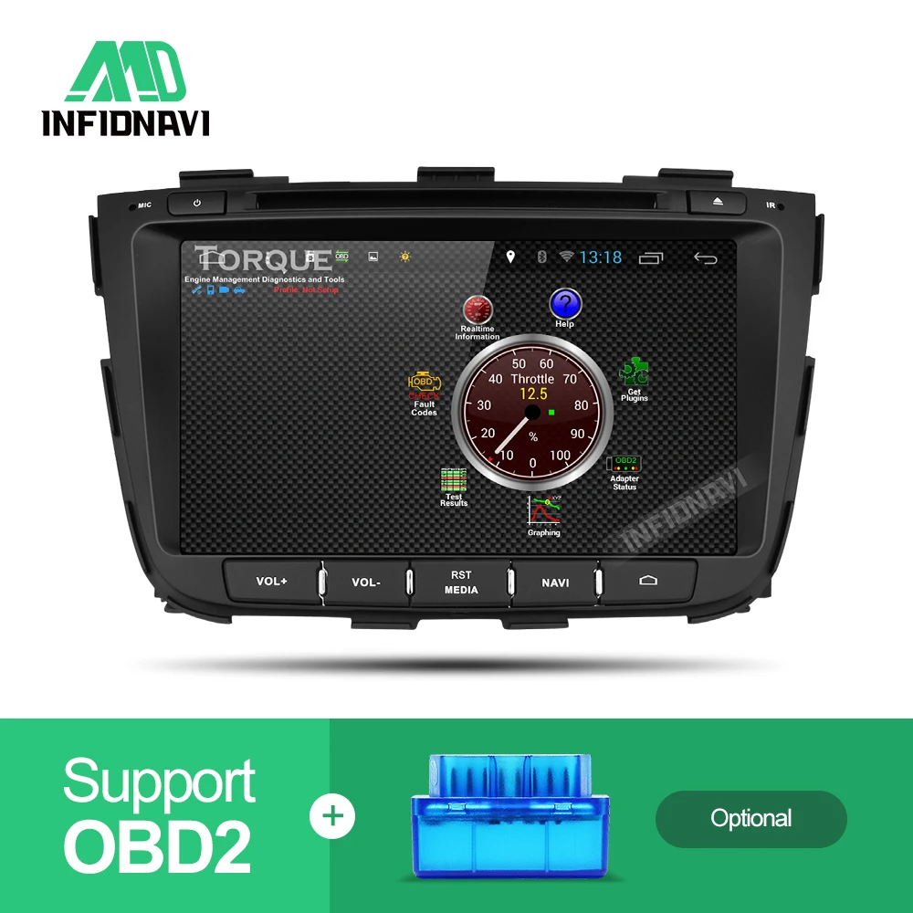 Perfect Infidnavi ZSLT8071  2G+32G android 7.1 car dvd for kia sorento 2013 2014 car radio gps navigation with steering wheel control 2