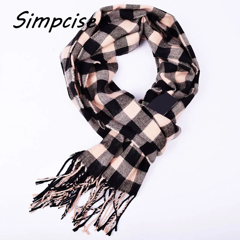 mens knit scarf Winter soft warm man scarf fashion Unisex scarfs classical tartan scarf warm cashmere scarves A3A17528 men's scarves & shawls