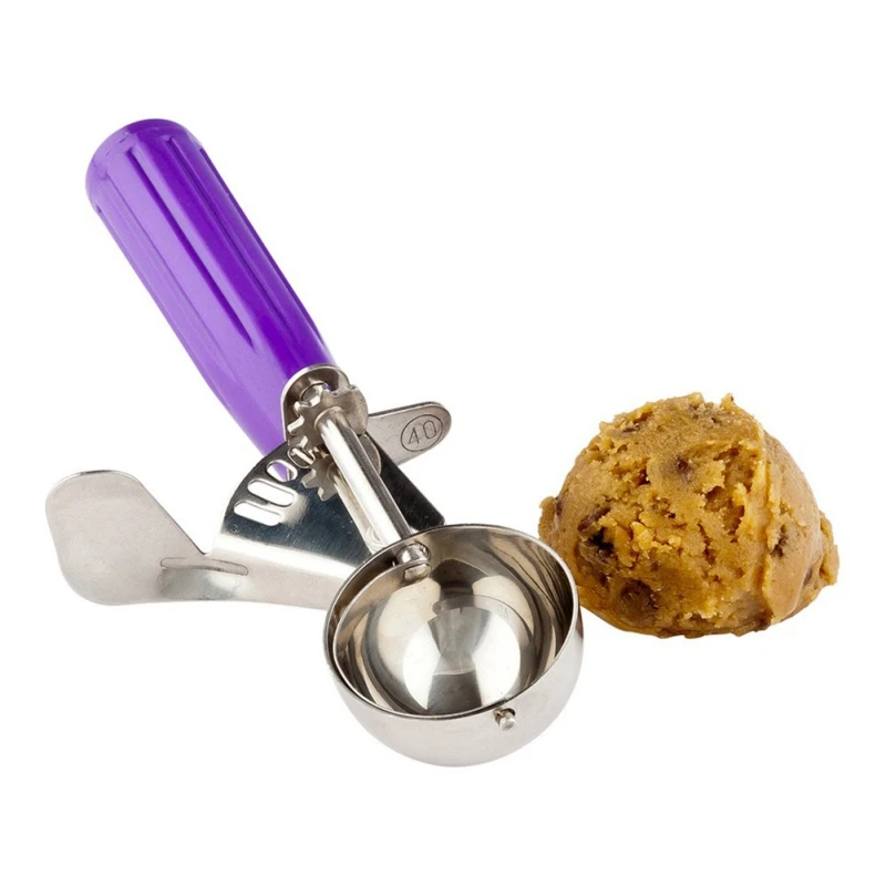 Ложки для мороженого из нержавеющей стали, ложка для мороженого, ложка для мороженого, шар с пластиковой ручкой, кухонные аксессуары