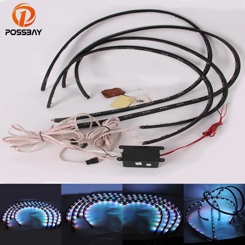 POSSBAY Waterproof 90x120 Colorful LED Under Car Light Auto Chassis