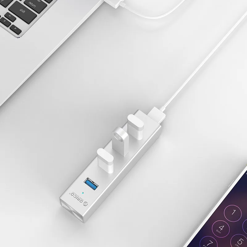 ORICO usb-хаб алюминиевый сплав 4 порта Высокоскоростной USB 3,0 концентратор с портом питания для Apple Macbook Air ноутбук ПК планшет