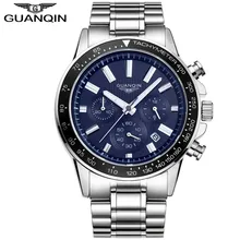 GUANQIN Спортивные кварцевые мужские наручные часы лучший бренд роскошные часы мужские полностью из нержавеющей стали светящиеся часы Relogio Masculino
