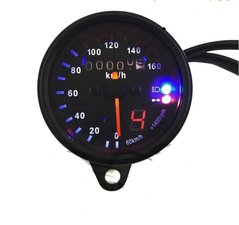 

New Universal Motorcycle Dual Odometer Speedometer Gauge LED Backlight Signal Light 12V Repair black