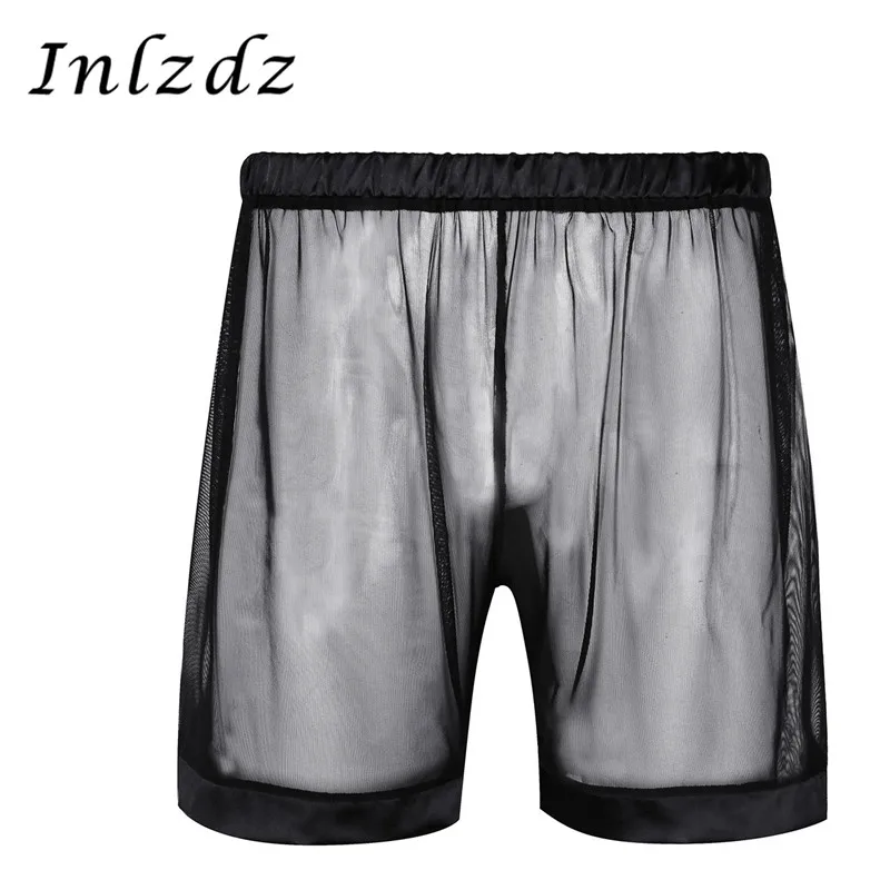

Sissy Gay Underwear Men Sexy Lingerie Mesh Boxer Shorts See Through Loose Lounge Underwear Homme Underpants Male Sissy Panties