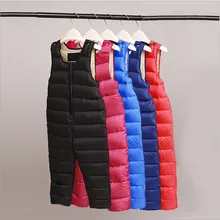 Зимняя одежда для детей для маленьких мальчиков и девочек детский лыжный костюм комплект Комбинезон для малышей rumper Штаны-30 градусов белая утка вниз пух toddle