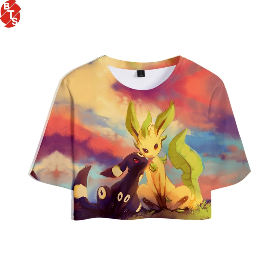 

Pokemon 3D Printed 2018 Hot Sale Women Summer Crop Tops Short Sleeve Tredy T-shirts Casual Fashion Anime Girls Sexy Tee Shirts