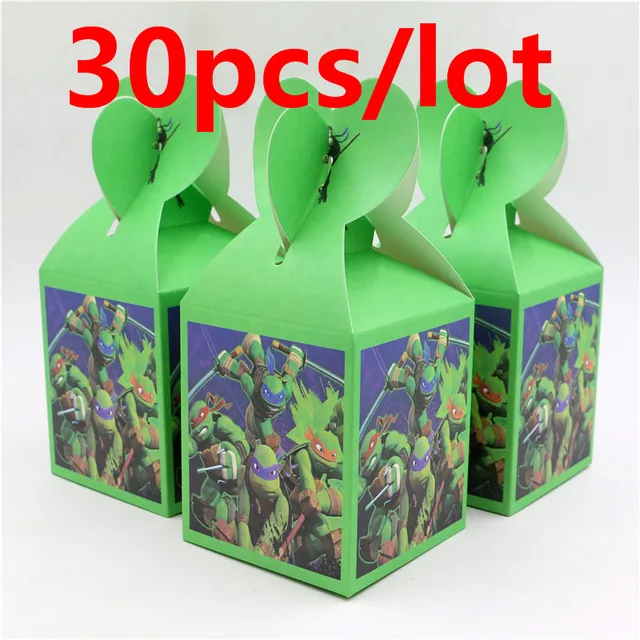 30pcs Decoration Ninja Turtle Candy Box Party Paper Food Gift 30pcs Decoration Ninja Turtle Candy Box Party Paper Food Gift Baby Shower Kids Favor Tableware