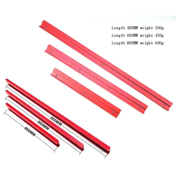 

New 400-800mm Red Aluminum Alloy 45 Type T-Track Woodworking T-slot T-track Circular Turning for Wood Working Router Table