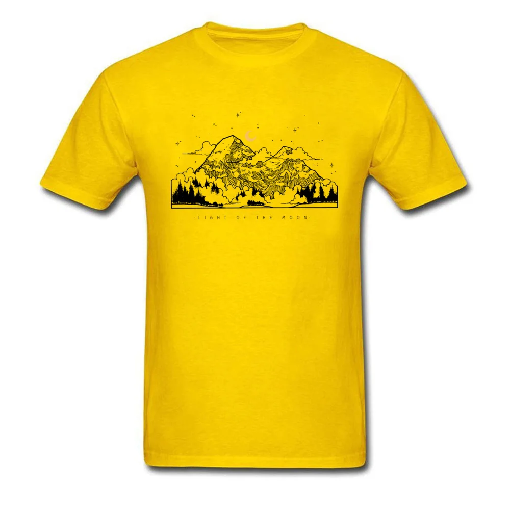 Men Tops & Tees LIGHT OF THE MOON Brand New Summer T Shirts 100% Cotton Fabric Short Sleeve Summer Tee-Shirts Round Neck LIGHT OF THE MOON yellow