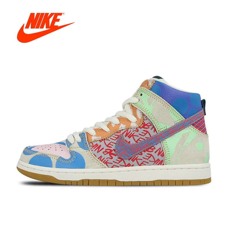 New Arrival Official Nike SB What The Dunk High Anti-Slippery Men's Skateboarding Shoes Sports Sneakers