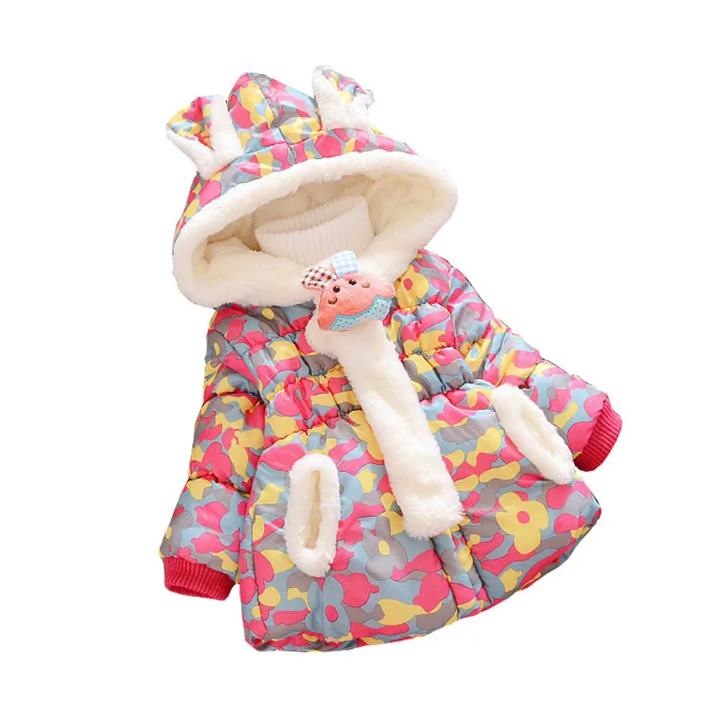 

BibiCola Baby Girls Coat Winter Jacket For Girls Infant Camouflage Jacket Coats Kids Warm Cotton Outerwear Children Clothing