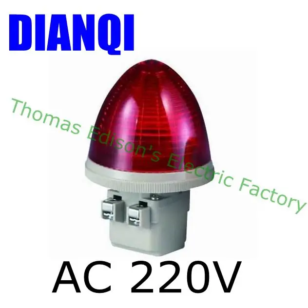 AC 220V 2 Винтовые клеммы Красный светодиод устойчивый промышленный сигнальный свет