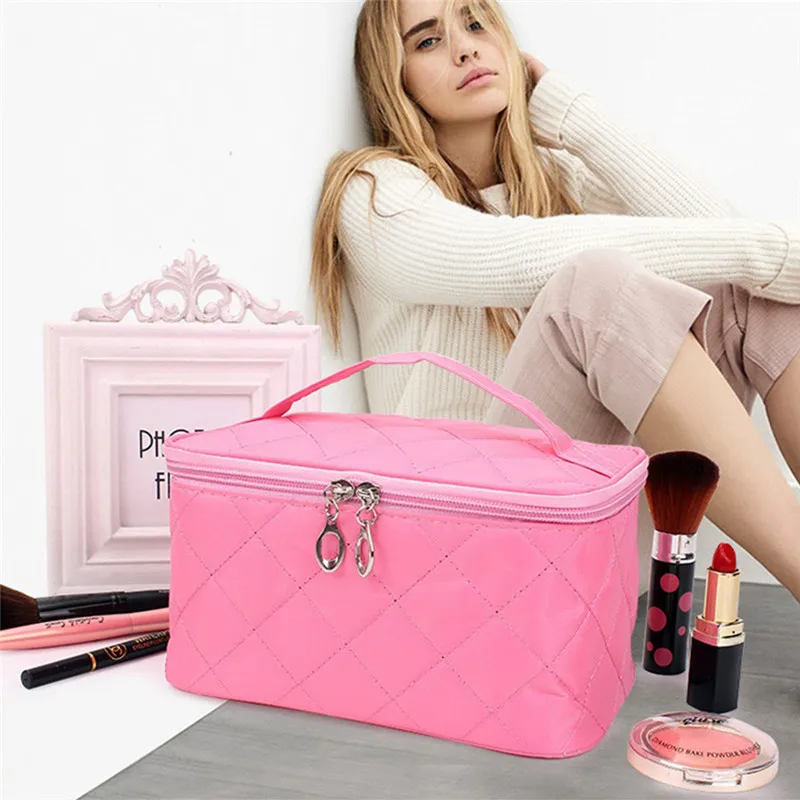 Women Travel Cosmetic Bags Diamond Lattice Zipper Men Makeup Bags Organizer Beauty Toiletry Bag Bath Wash Make Up Kits Case Women Travel Cosmetic Bags Diamond Lattice Zipper Men Makeup Bags Organizer Beauty Toiletry Bag Bath Wash Make Up Kits Case