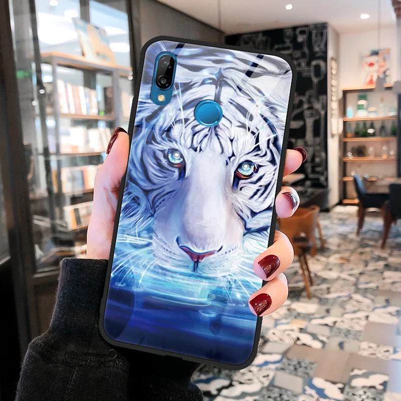 Чехол из закаленного стекла для huawei P9 P10 P20 Plus P30 Pro Lite Wolf Coque для huawei mate 9 10 20 X Lite Pro Y9 TPU чехол