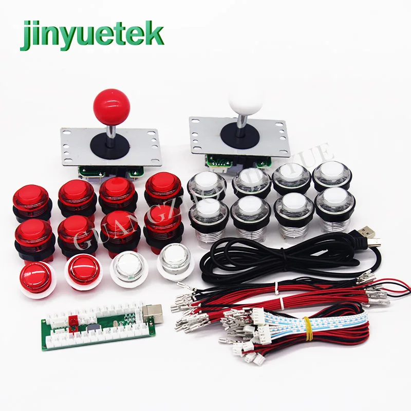 2 игрока аркадная Кнопка джойстик DIY контроллер комплект для Windows и Raspberry Pi 5 Pin 8 Way