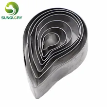 DIY 7 шт из нержавеющей стали цветочные ножи для цветов Набор Пейсли шаблон печенья резак Сахар ремесло помадка форма торта украшения инструменты