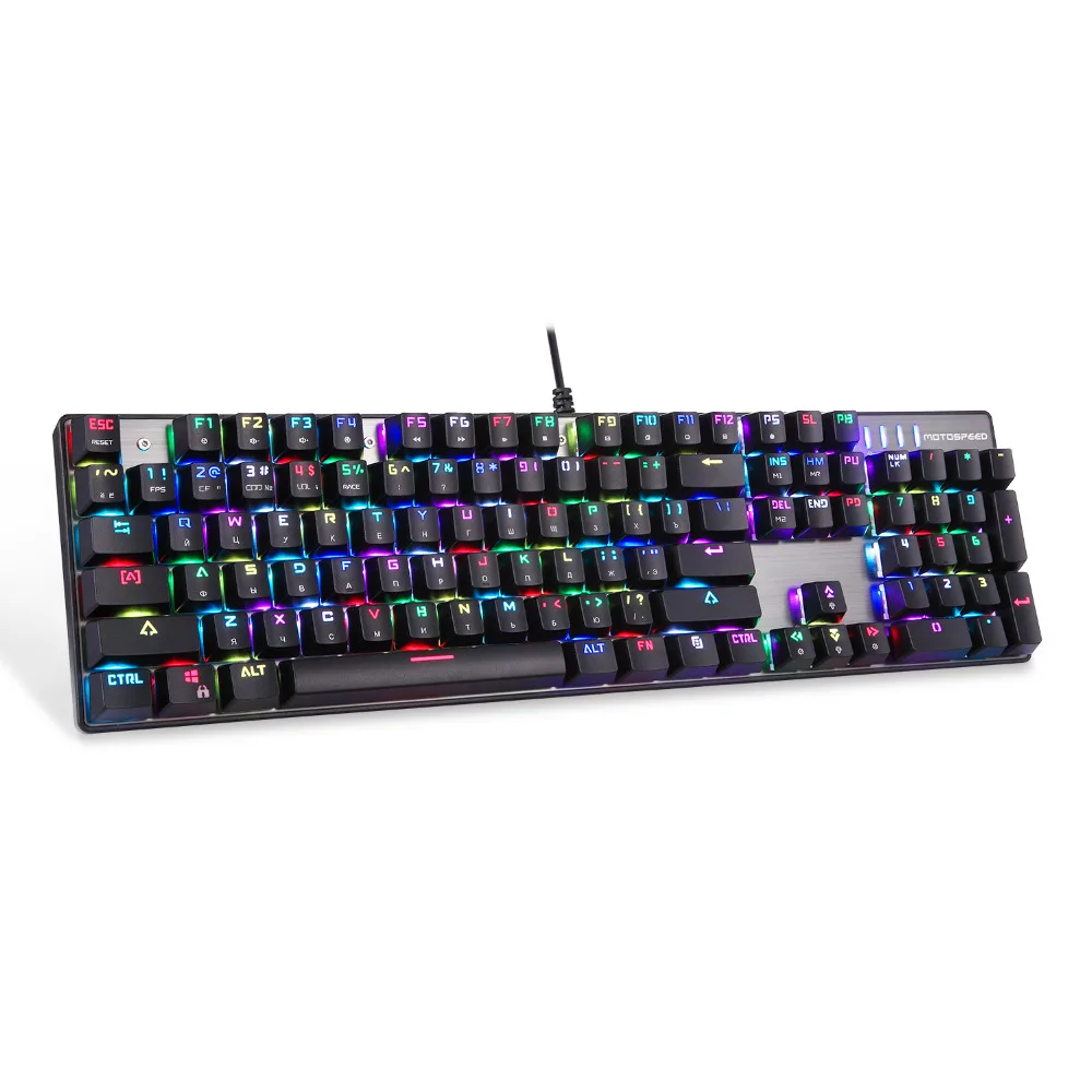 bilder für Russisch/Englisch Version MOTOSPEED CK104 Verkabelt Mechanische Tastatur Gaming Echt RGB 104 Tasten mit LED Hintergrundbeleuchtung-Geisterbilder schwarz bilder für Russisch/Englisch Version MOTOSPEED CK104 Verkabelt Mechanische Tastatur Gaming Echt RGB 104 Tasten mit LED Hintergrundbeleuchtung-Geisterbilder schwarz