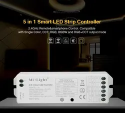 DC12V-24V Mi. light 2,4G Беспроводной 5 в 1 Smart Светодиодный контроллер для одного цвета/ССТ/RGB/RGBW/RGB + контроллер CCT Светодиодные ленты LS2