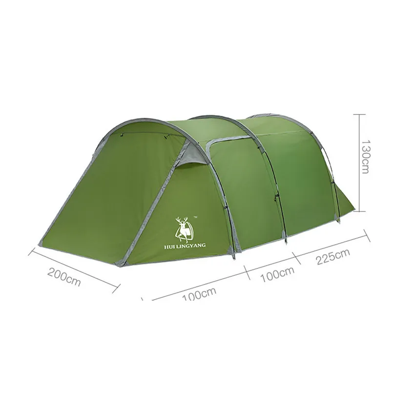 Camping Rainproof Tents Ultralight Camping tent Waterproof 3-4 Person Double Layer Tunnel Tent One Bedroom One Living Room #2H07 (2)