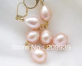 

hj 00205 16mm drip pink freshwater pearl dangle earring