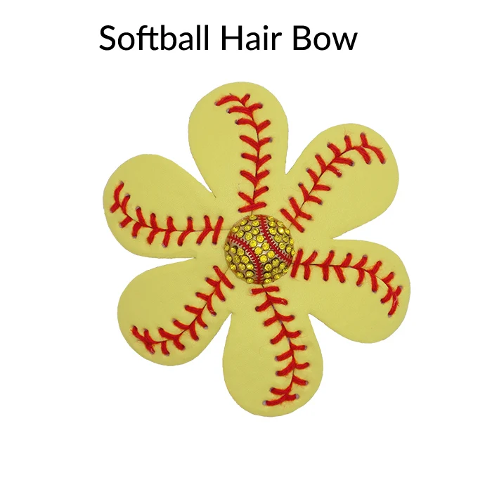 2017 fashion Softball Flower Accessory and hair clip,softball hair bows