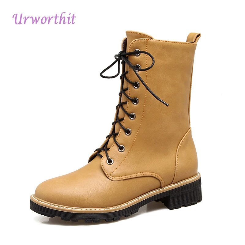

2018 Winter Autumn Hot Women Soft Leather Ankle Boots Fashion Black Yellow Martin Boots Femme Botas Mujer Plus Size Gothic Shoes