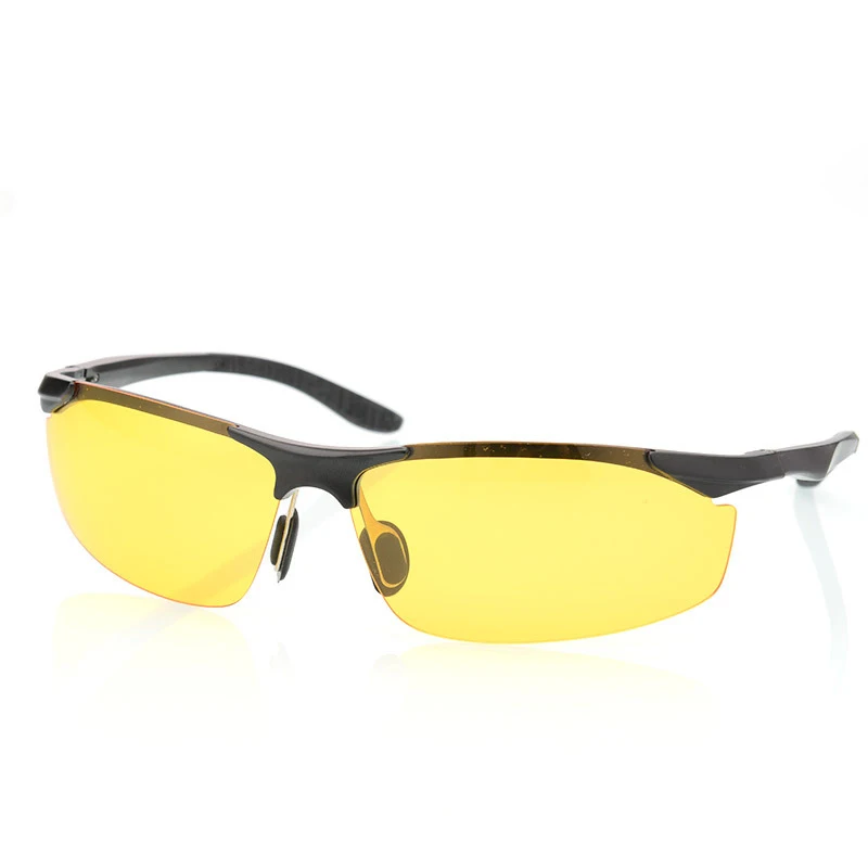 Желтые линзы Ночное видение поляризационные Солнцезащитные очки для женщин для вождения Очки Высокое качество модные очки ночного вождения очки 9179 - Цвет линз: Черный