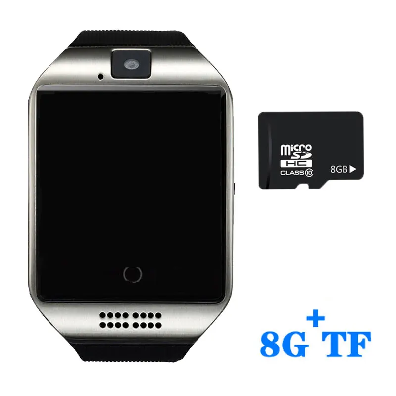 Bluetooth Смарт-часы Q18 Смарт-часы с поддержкой TF sim-карты GSM камера для Android IOS умные часы-телефон для мужчин и женщин Спорт - Цвет: silver 8GB