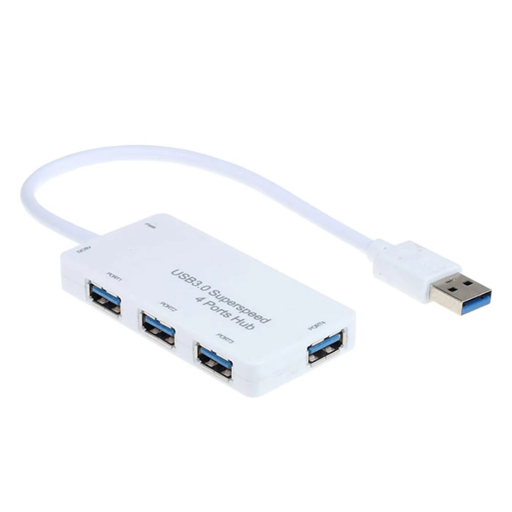 Высокоскоростной USB 3,0 концентратор 4 Порты и разъёмы USB разветвитель USB Hub 3,0 адаптер для ноутбука аксессуары док-станция usb для компьютера - Цвет: Белый