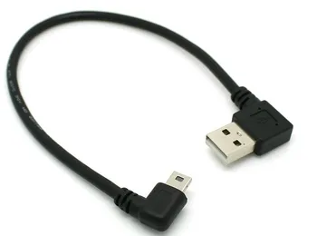 

20pcs /lot Male right angled USB2.0 turn to left mini USB 90 degree left angled mini USB turn to USB connector 25cm