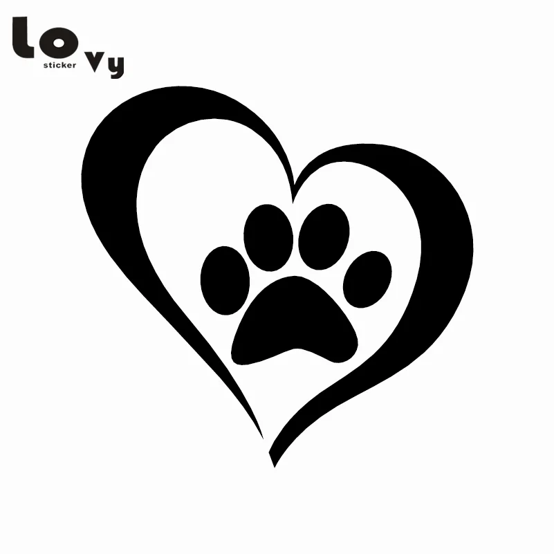 051 31 De Réductionmignon Patte Coeur Voiture Autocollant Créatif Dessin Animé Chat Chien Amant Vinyle Voiture Décalque In Autocollants De Voiture