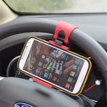 FFFAS Universal Stand Car Stying Steering Wheel Mobile Phone Holder Clip Clamp Tongs for apple