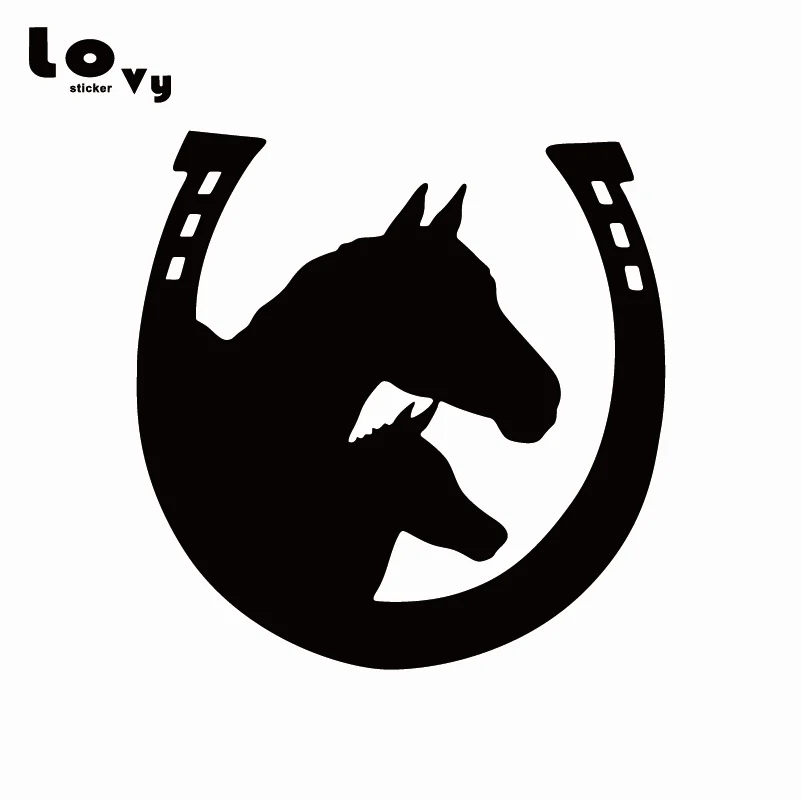 Виниловый стикер для автомобиля Horseshoe Horse Silhouette креативная наклейка с