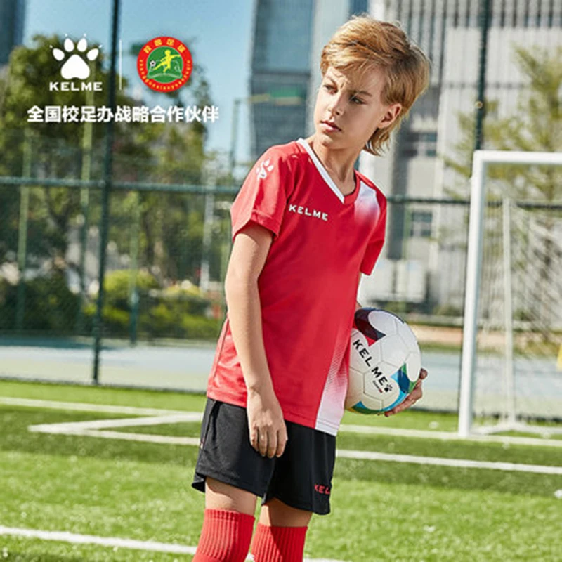 

Kelme children's soccer clothing suit custom jersey short-sleeved student training suit 3883020