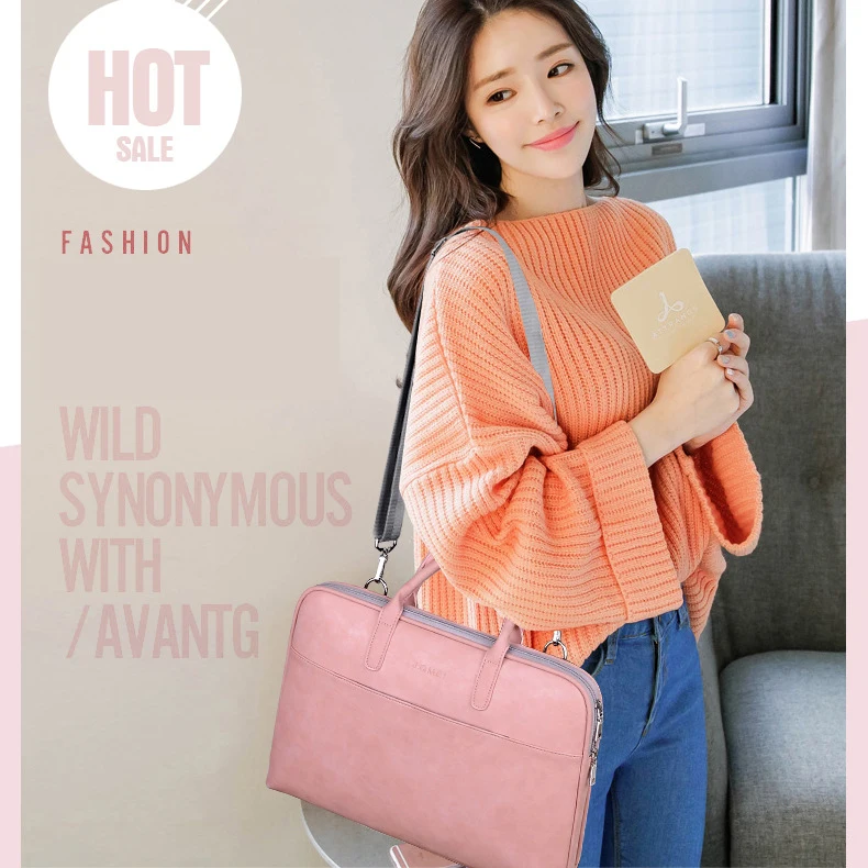 13 14 15.6 Inch Waterproof PU handbag for MacBook Lenovo Dell HP Asus Women Men Computer Bag 15.6 Notebook Sleeve Cover Case (4)