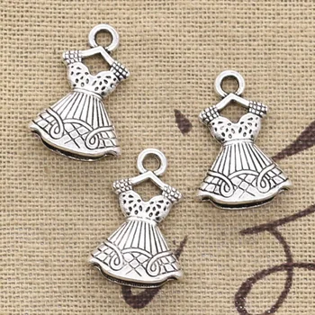 

6pcs Charms Double Sided Dress Skirt 22x15mm Antique Making Pendant fit,Vintage Tibetan Silver color,DIY Handmade Jewelry