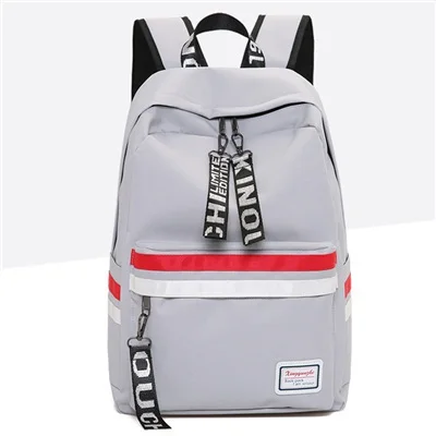 Casual Nylon Backpack Women School Bag For Teens Girls Student Laptop Backpack Travel Bagpack Large Capacity Mochila Mujer - Цвет: Серый
