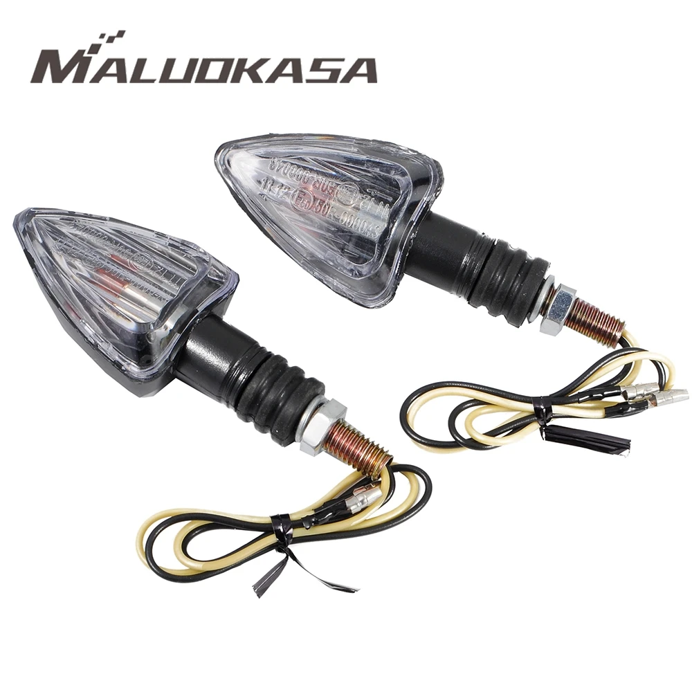 

MALUOKASA Universal Motorcycle Turn Signal Indicators Motor Clear Lens Light Bulb Blinker Turning Warning Lamp with E Mark
