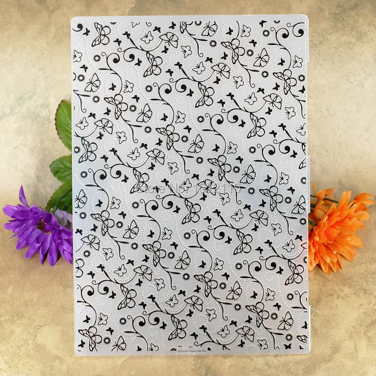 PULABO1pc Flower Vine Plastic Embossing Folder Template For Scrapbooking DIY Superiorâ€‚Quality and Creative