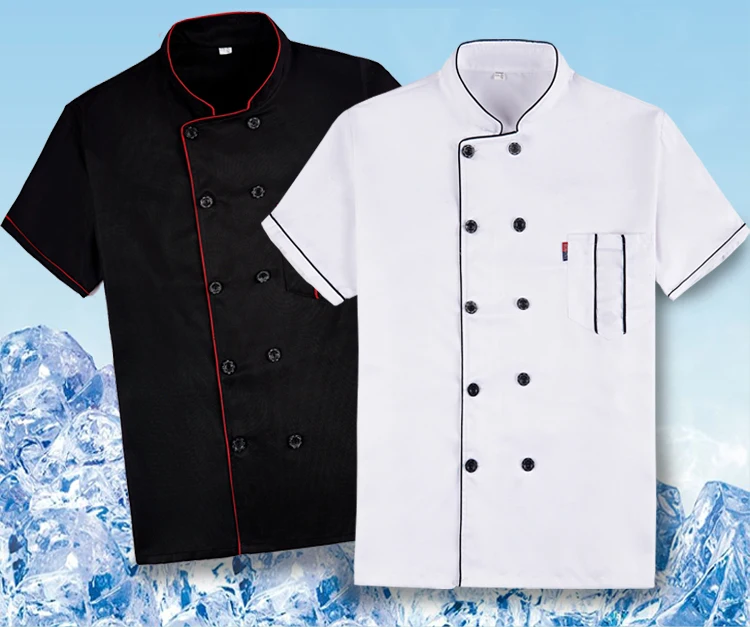 Новый стиль летние дышащие шеф-повар спецодежды Для мужчин и горе Для мужчин питание после кухня рабочая одежда модные элегантные униформа