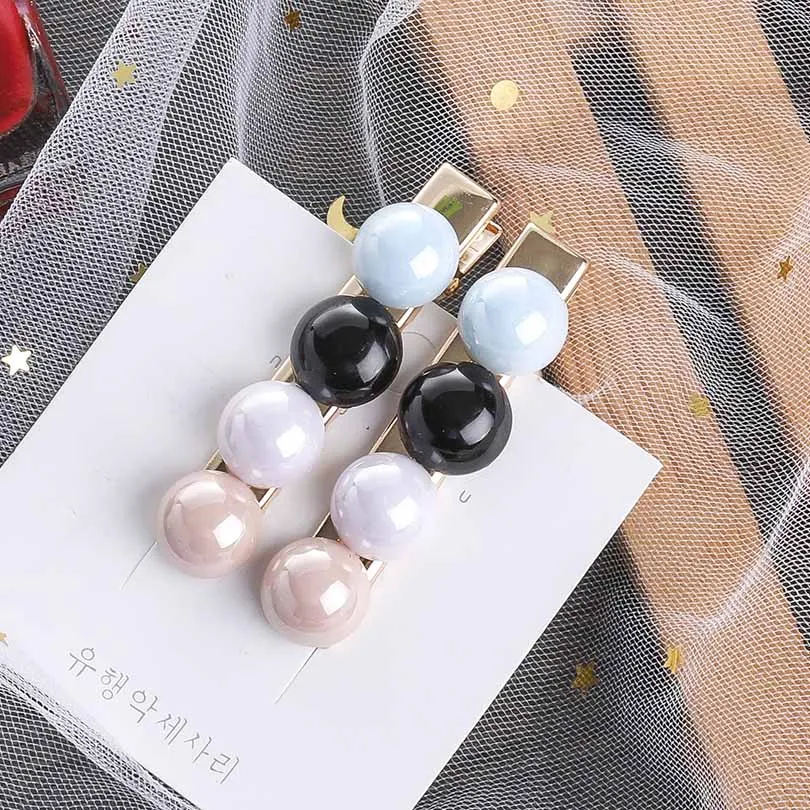 

2PCS Set Korean Duckbill Clip Metal Hairpins Dot Jelly Women Side Bangs Headwear Hair Clip Girls Hair Accessories Barrettes