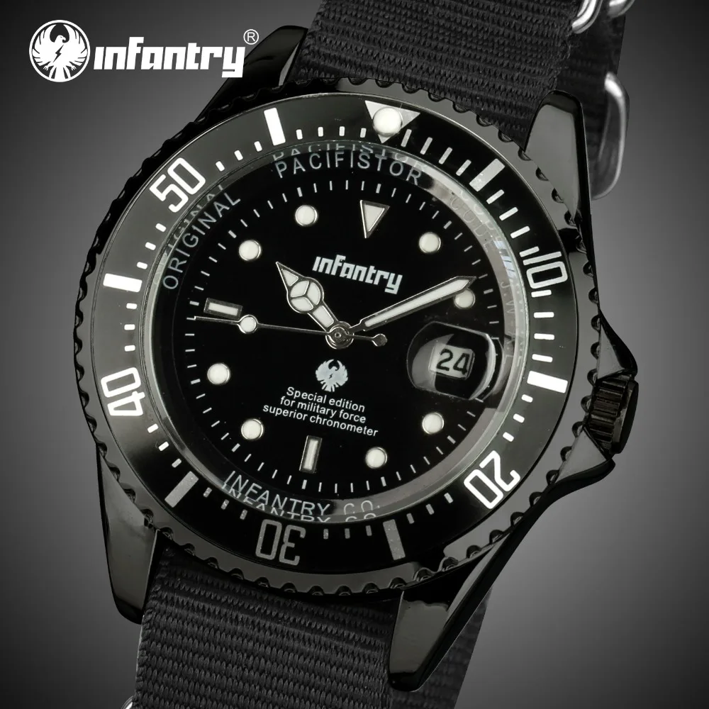 

INFANTRY Mens Watches Top Brand Luxury Military Watch Men Datejust Army Sport Watches for Men Black Nato Strap Relogio Masculino