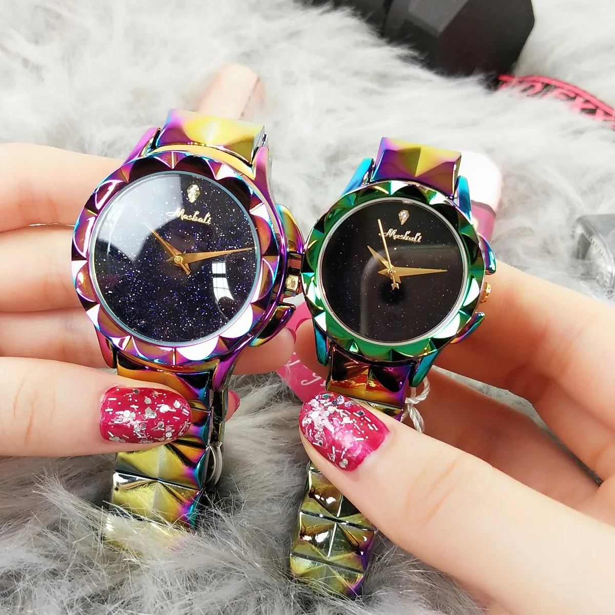 

Fashion Watch Women Stainless Steel Mesh Strap Female Watches Famous Brand Quartz Clock Woman 2 Size Colorful Ladies Gifts