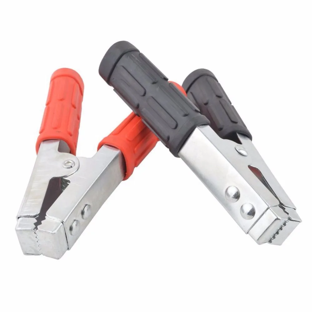 2pc Car Vehicle Battery Charger Crocodile Alligator Booster Clip Clamp Testing W 