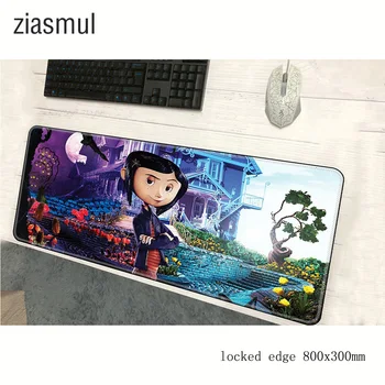 

coraline mouse pad gamer 800x300x3mm HD print notbook mouse mat gaming mousepad large pad mouse PC desk padmouse