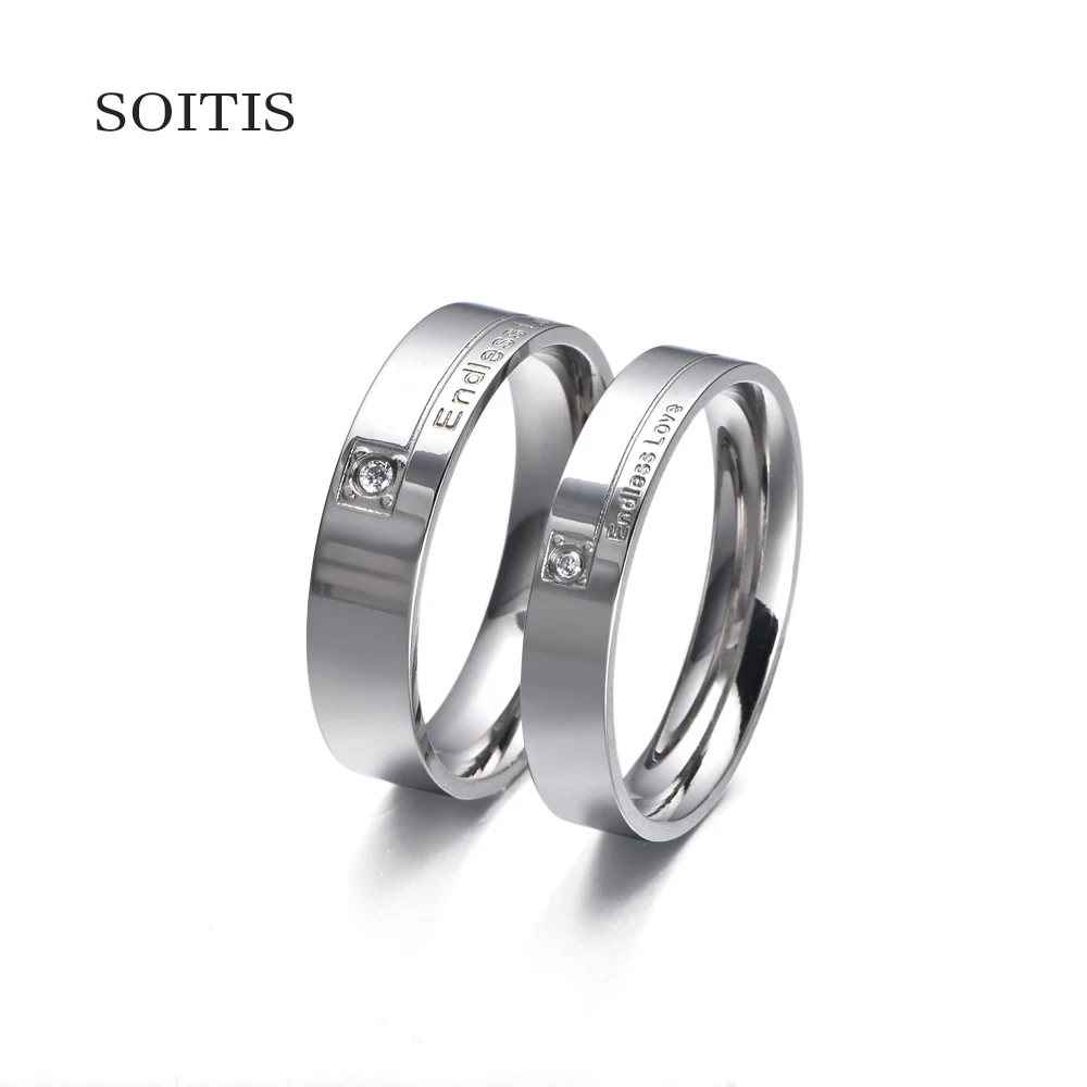 SOITIS 316L кольцо для пар из нержавеющей стали мужские и женские кольца с гравировкой